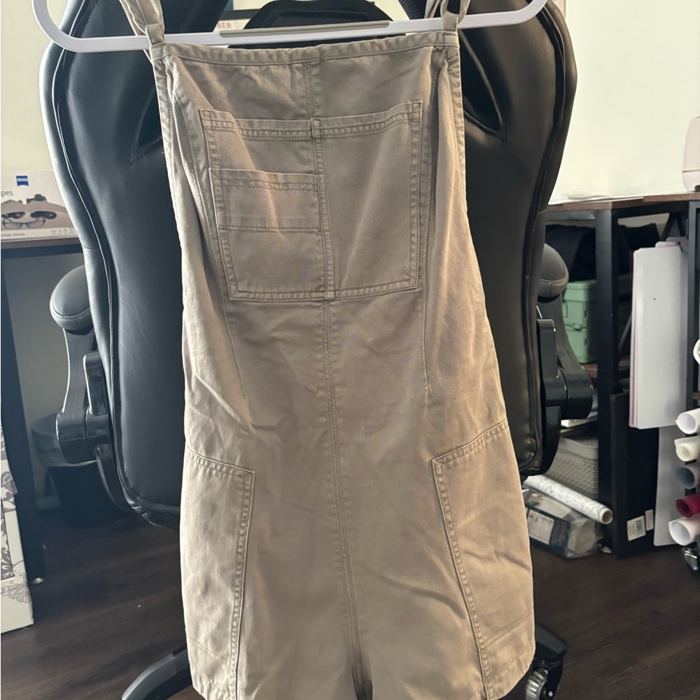 Free People Taupe Utility Romper
